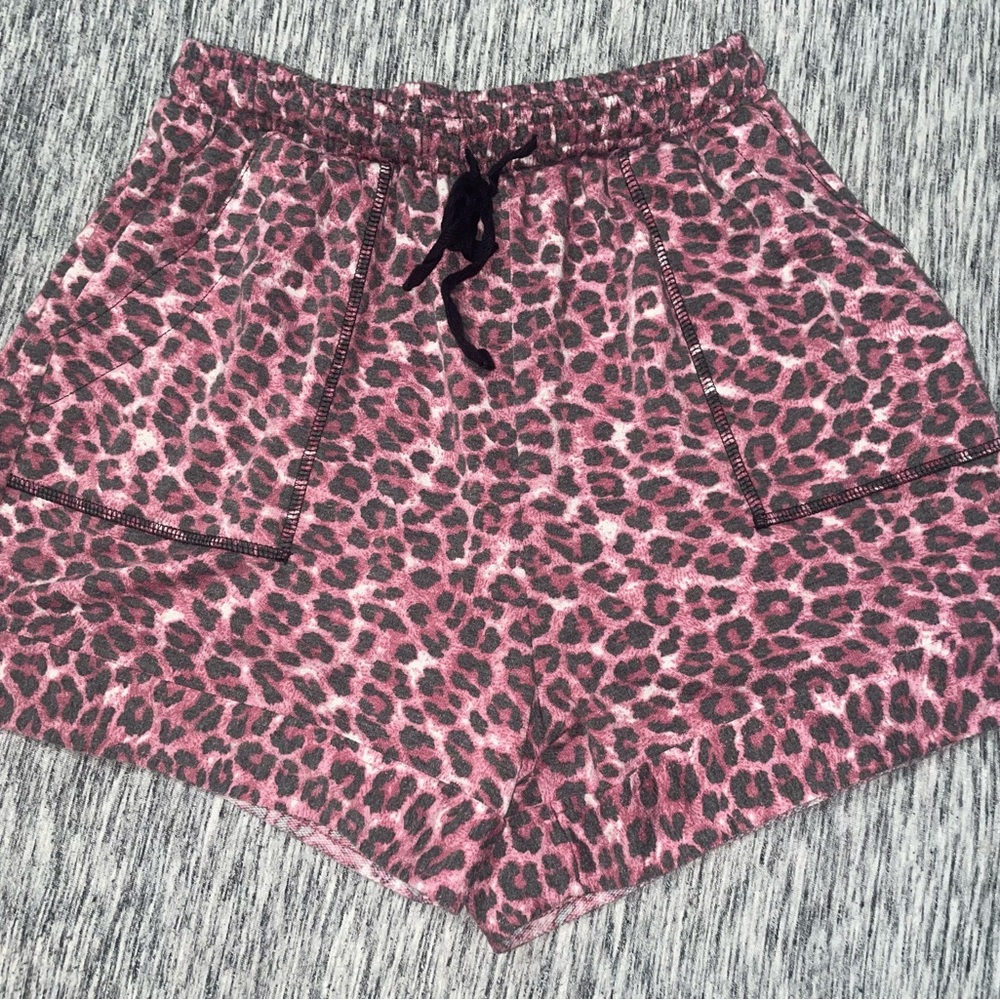 Women's Pink Leopard Print Lounge Shorts